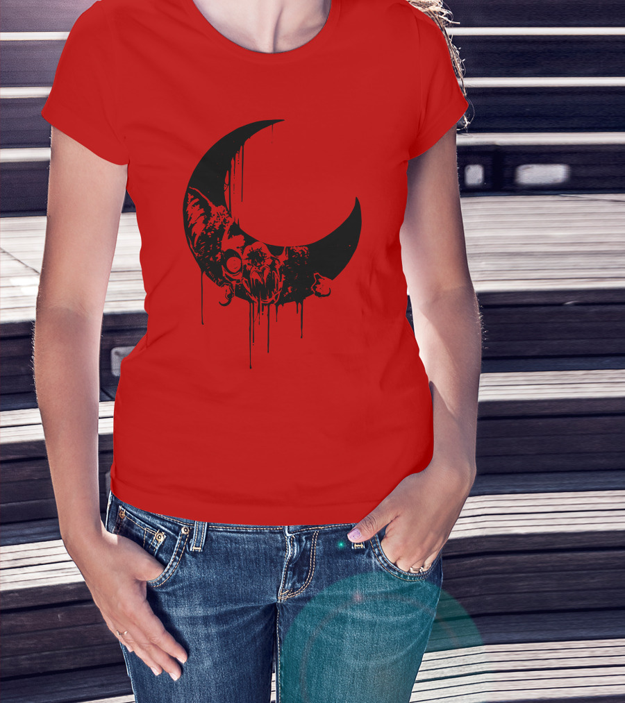 Mxmorggo Blood Moon Bat Dripping T-Shirt
