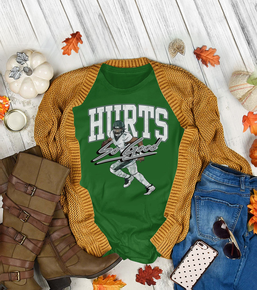 Hurts So Good Pigment Dyed Football Player Green T-Shirt