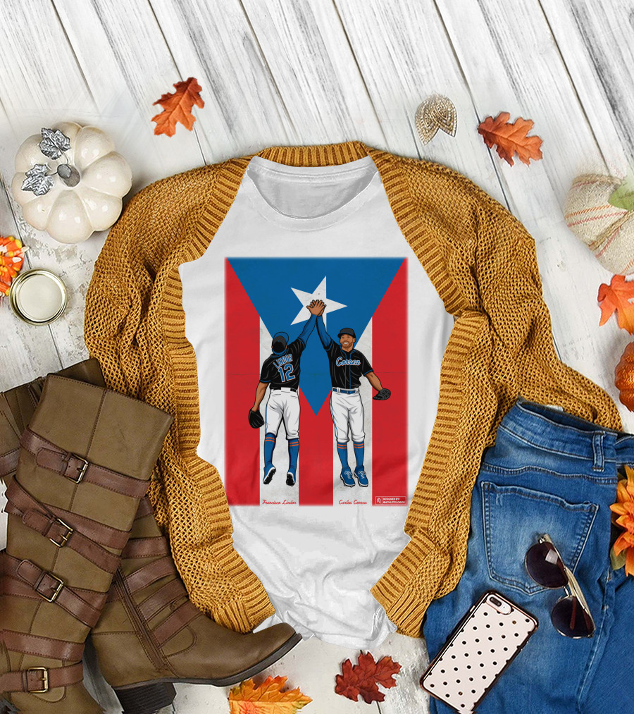 Francisco Lindor Carlos Correa Puerto Rican Baseball Unity T-Shirt