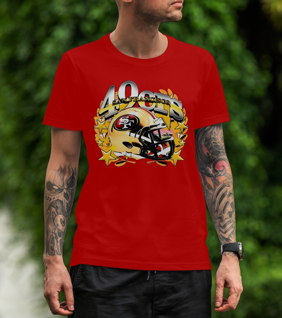 49Ers San Francisco Football Helmet Stars T-Shirt