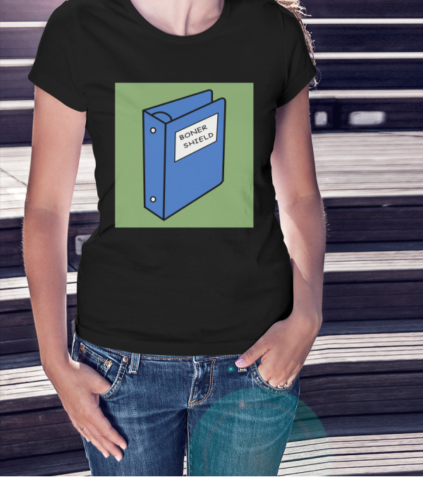 BONER SHIELD Blue Binder T-Shirt