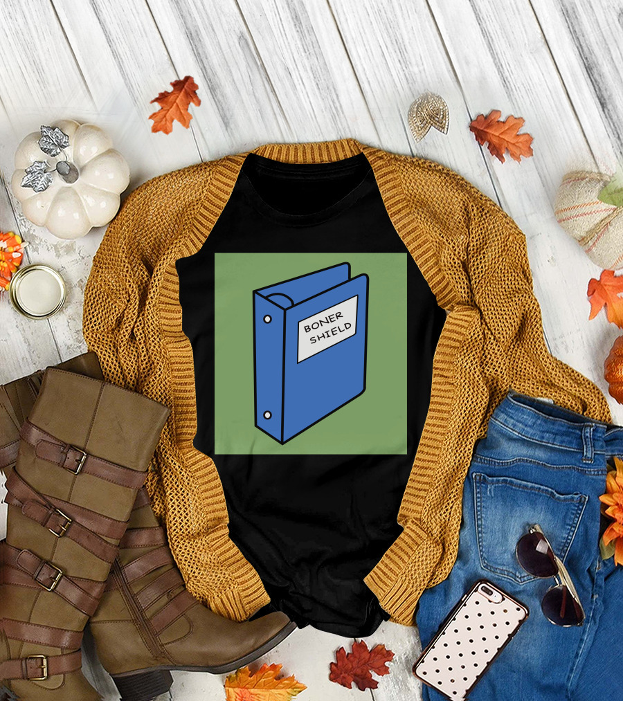 BONER SHIELD Blue Binder T-Shirt