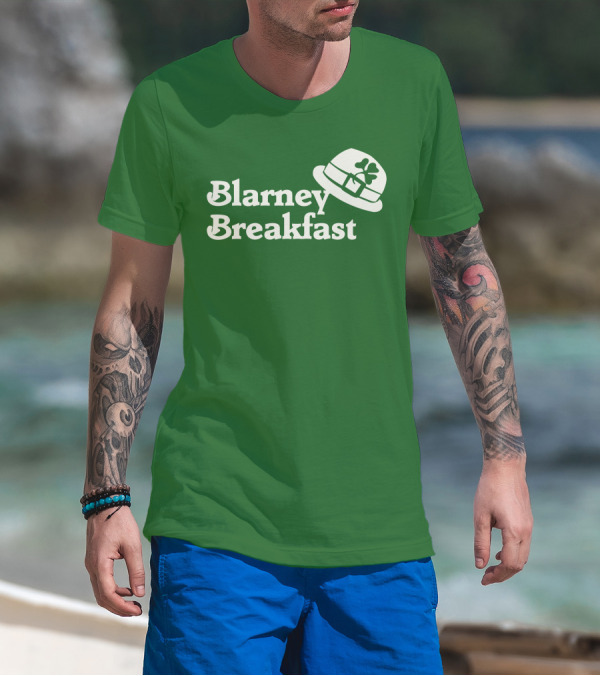 Blarney Breakfast Leprechaun Hat Shamrock Green T-Shirt