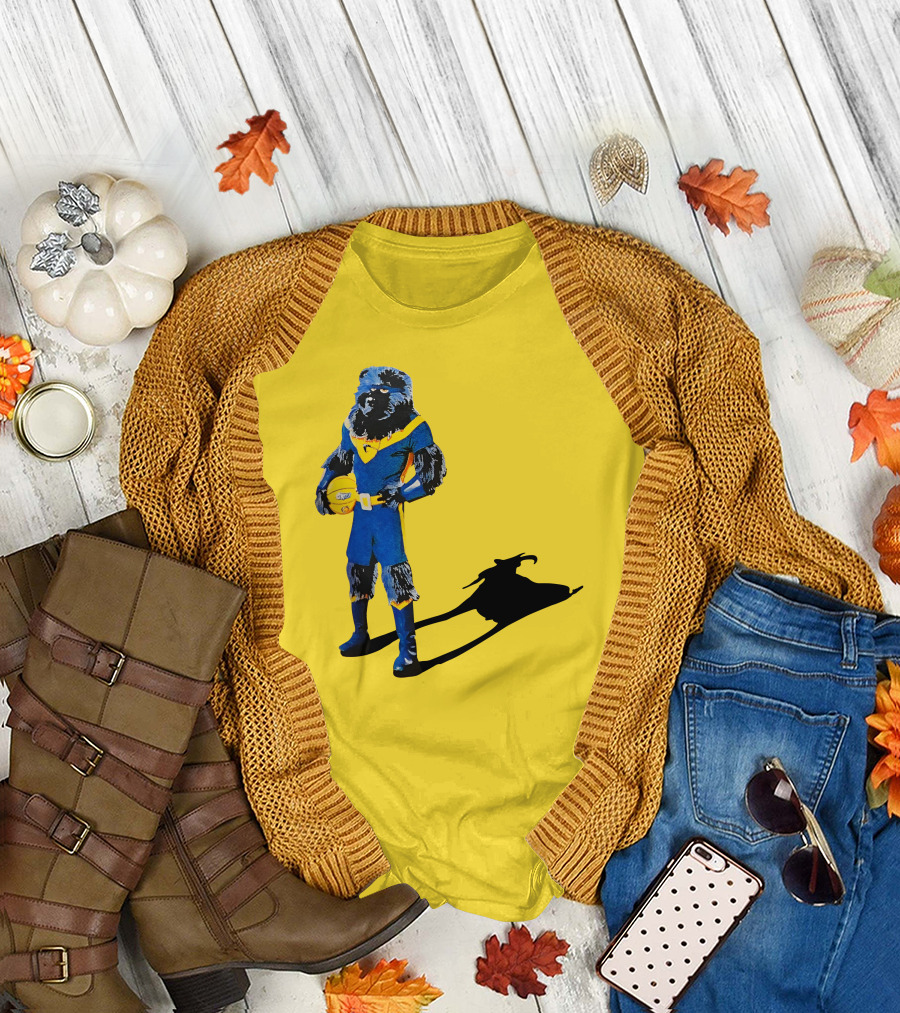 Memphis Grizzlies Bear with Superhero Goat Shadow Holding Basketball T-Shirt
