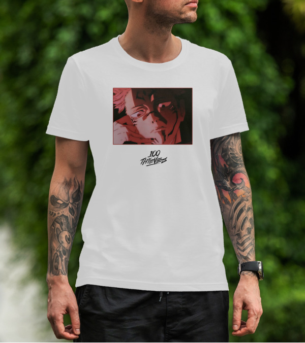 100 Thieves Sukuna Anime Character T-Shirt