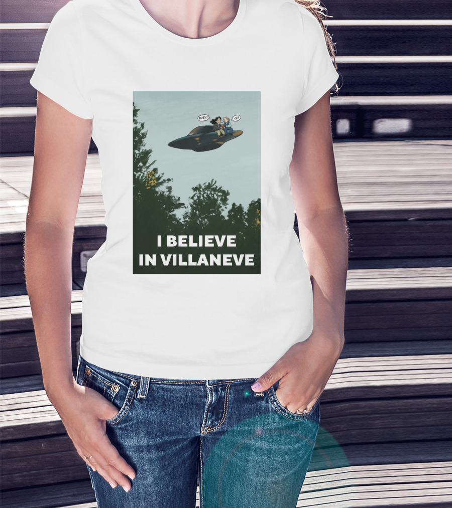 I Believe In Villaneve Trees UFO Scully Mulder Speech Bubbles T-Shirt