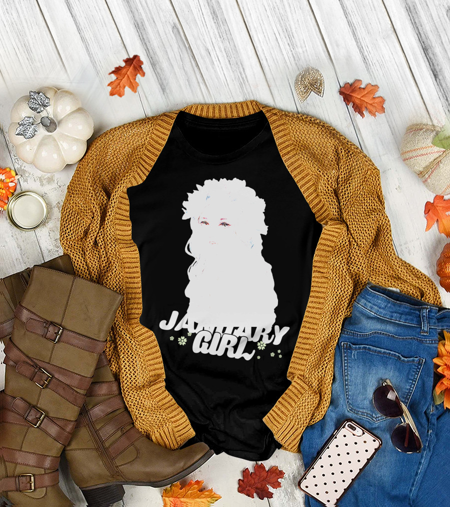 January Girl Floral Birthday T-Shirt