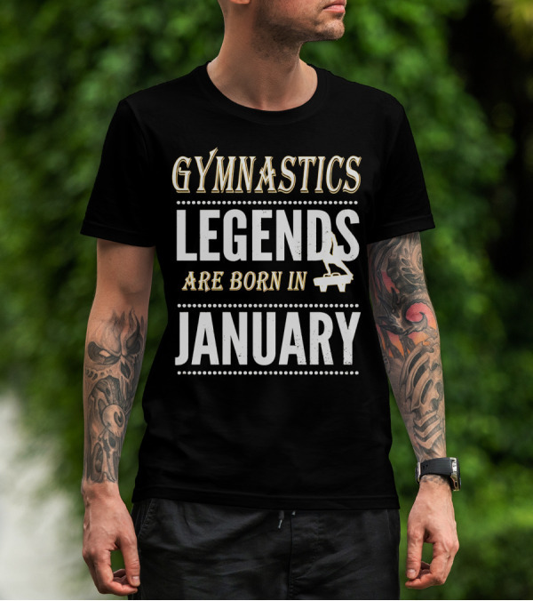 Gymnastics Legends Born In January With Balance Beam T-Shirt