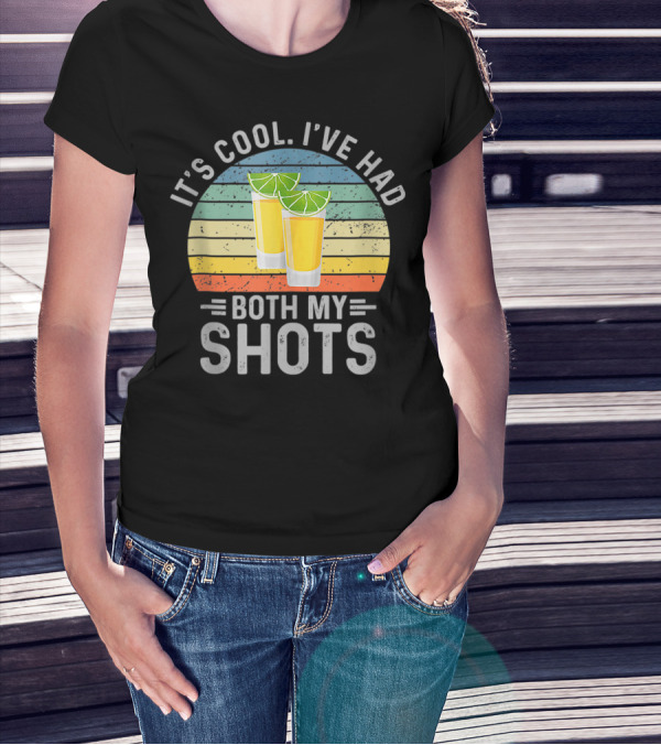 It's Cool I've Had Both My Shots Retro Sunset Lime Shot Glasses T-Shirt