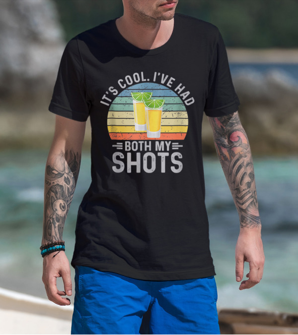 It's Cool I've Had Both My Shots Retro Sunset Lime Shot Glasses T-Shirt