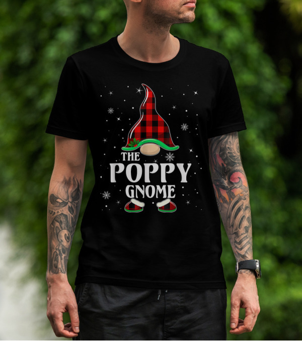 The Poppy Gnome Buffalo Plaid Christmas T-Shirt