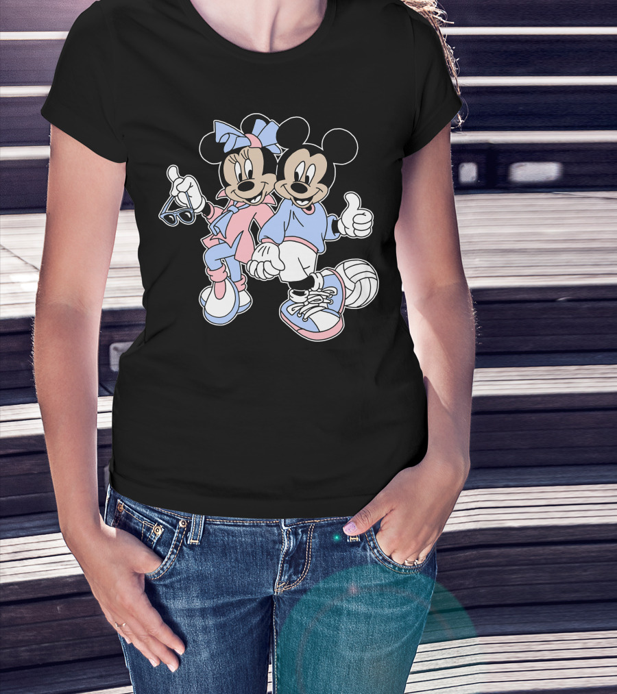 Disney Mickey And Minnie Volleyball Sports Duo T-Shirt