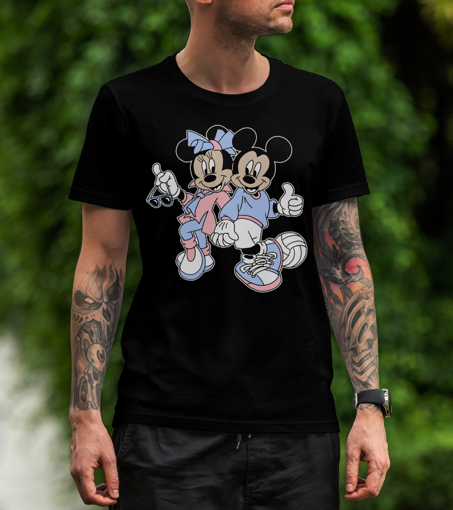 Disney Mickey And Minnie Volleyball Sports Duo T-Shirt