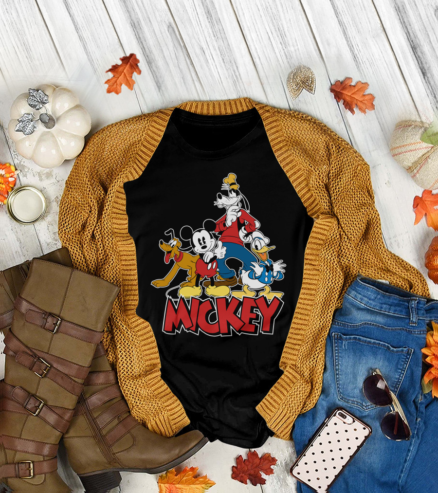 Mickey Mouse and Friends Pluto Goofy Donald Duck Disney T-Shirt