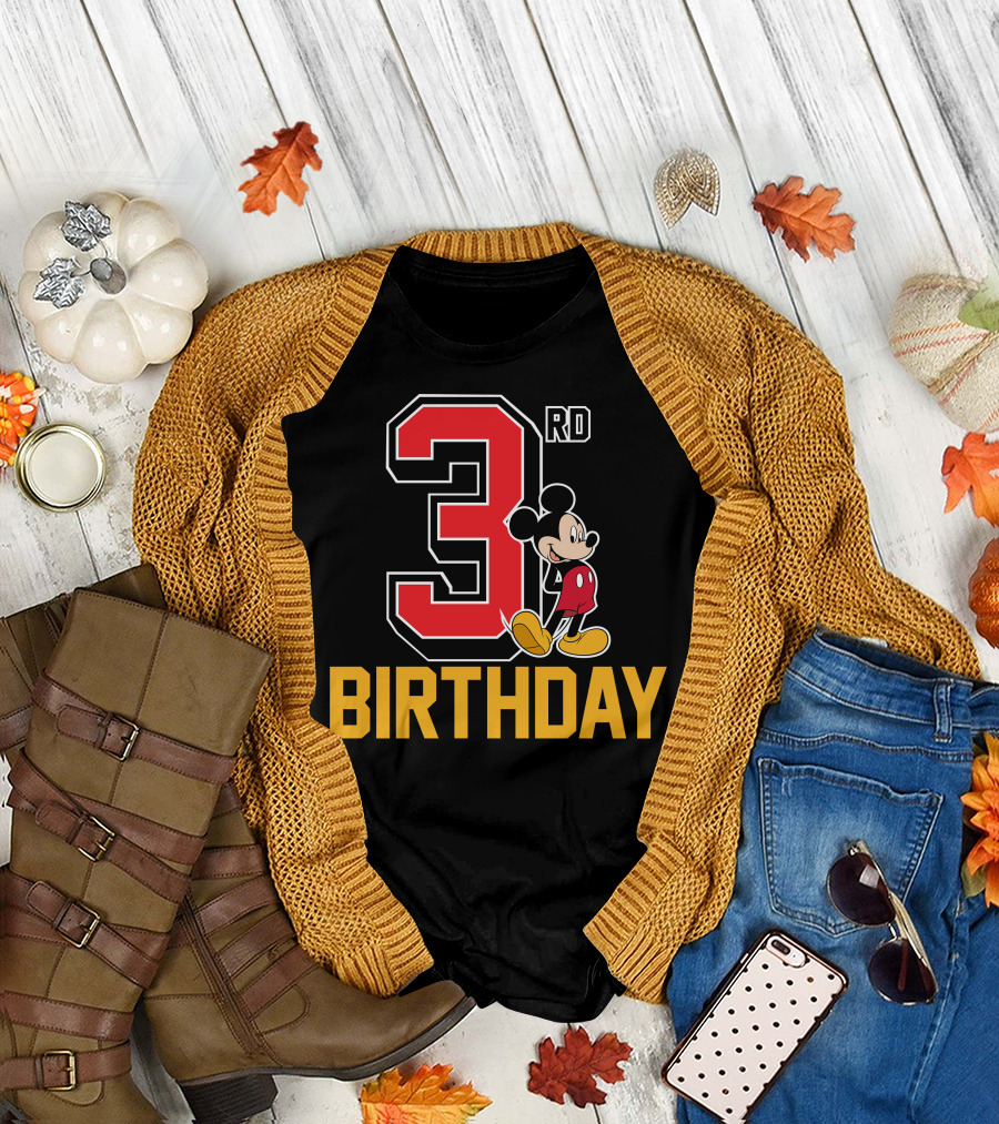 Mickey Mouse 3rd Birthday Celebration with Disney Style and Classic T-Shirt