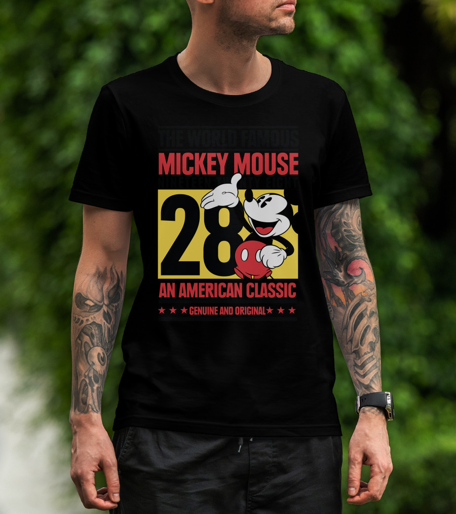 The World Famous Mickey Mouse Nineteen Twenty Eight 28 An American Classic Genuine And Original T-Shirt