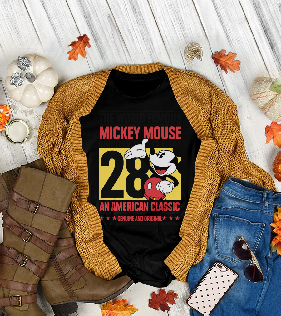 The World Famous Mickey Mouse Nineteen Twenty Eight 28 An American Classic Genuine and Original T-Shirt