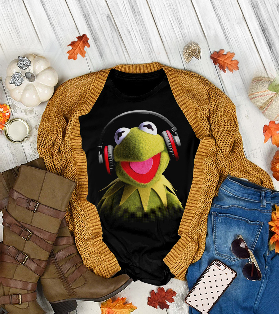Disney Muppet Babies Kermit Headphones Retro T-Shirt