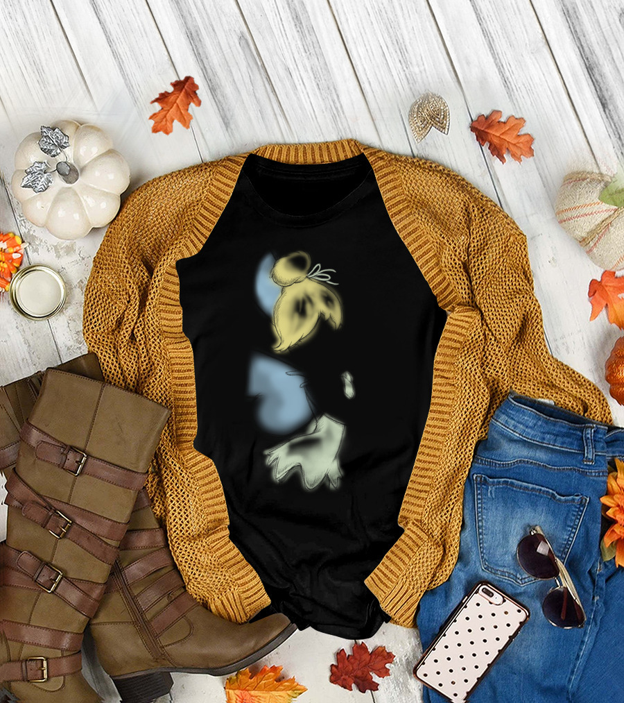 Disney Peter Pan Tinkerbell Black Airbrush Sketch Stars T-Shirt