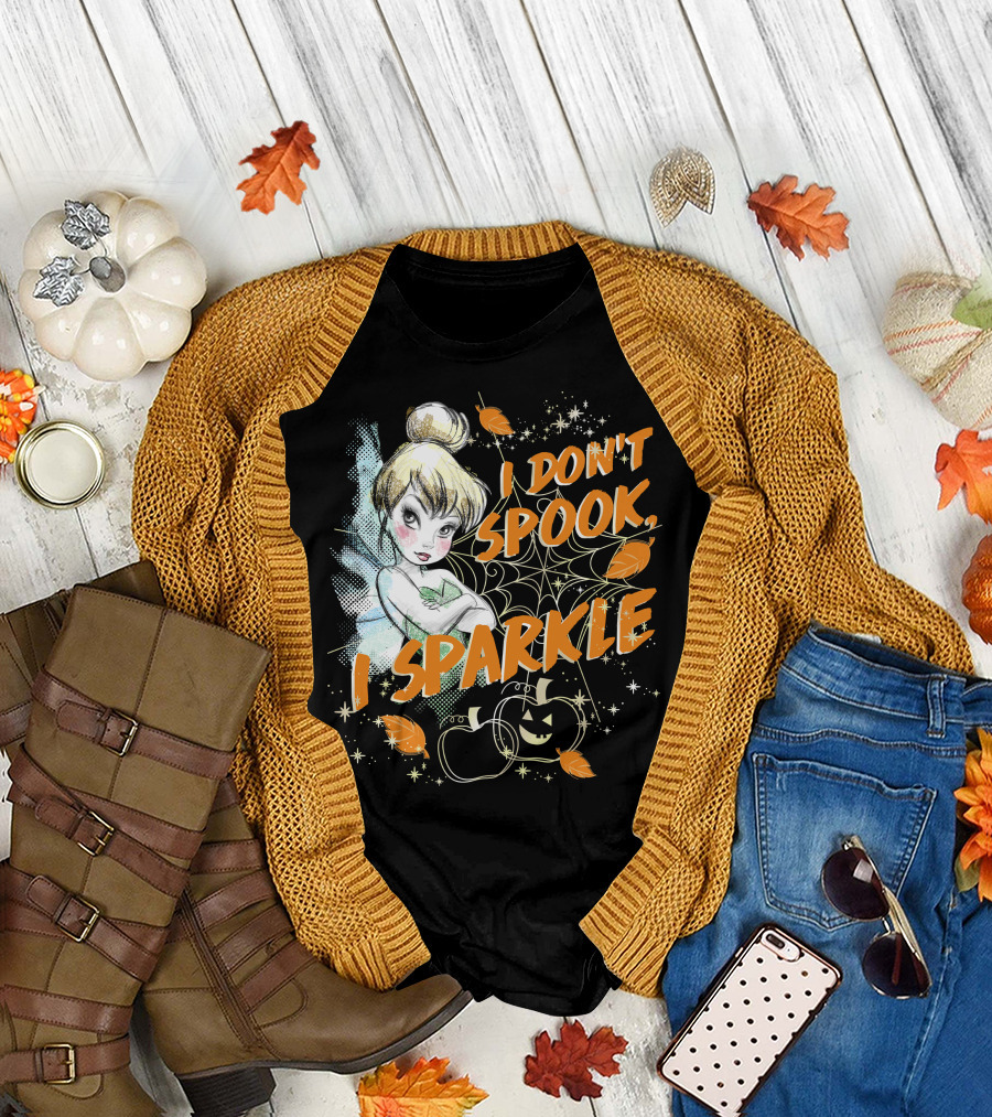I Don't Spook I Sparkle Disney Peter Pan Tinkerbell Halloween T-Shirt