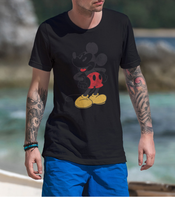 Mickey Mouse Classic Yellow Shoes Red Shorts Sassy Stance Disney T-Shirt