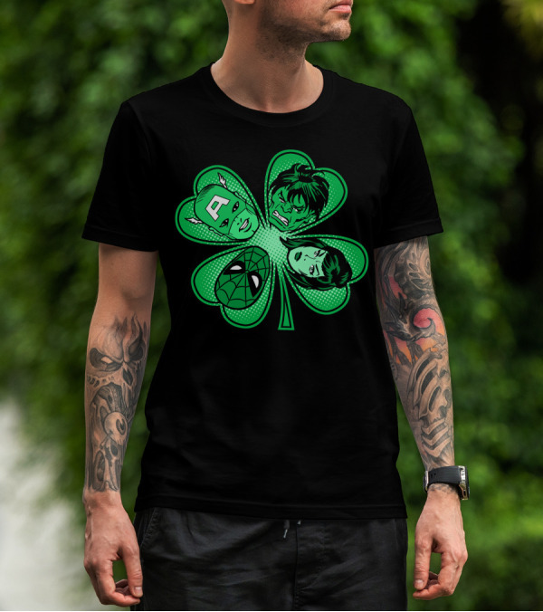 Marvel Avengers Shamrock Captain Spider Hulk Widow T-Shirt