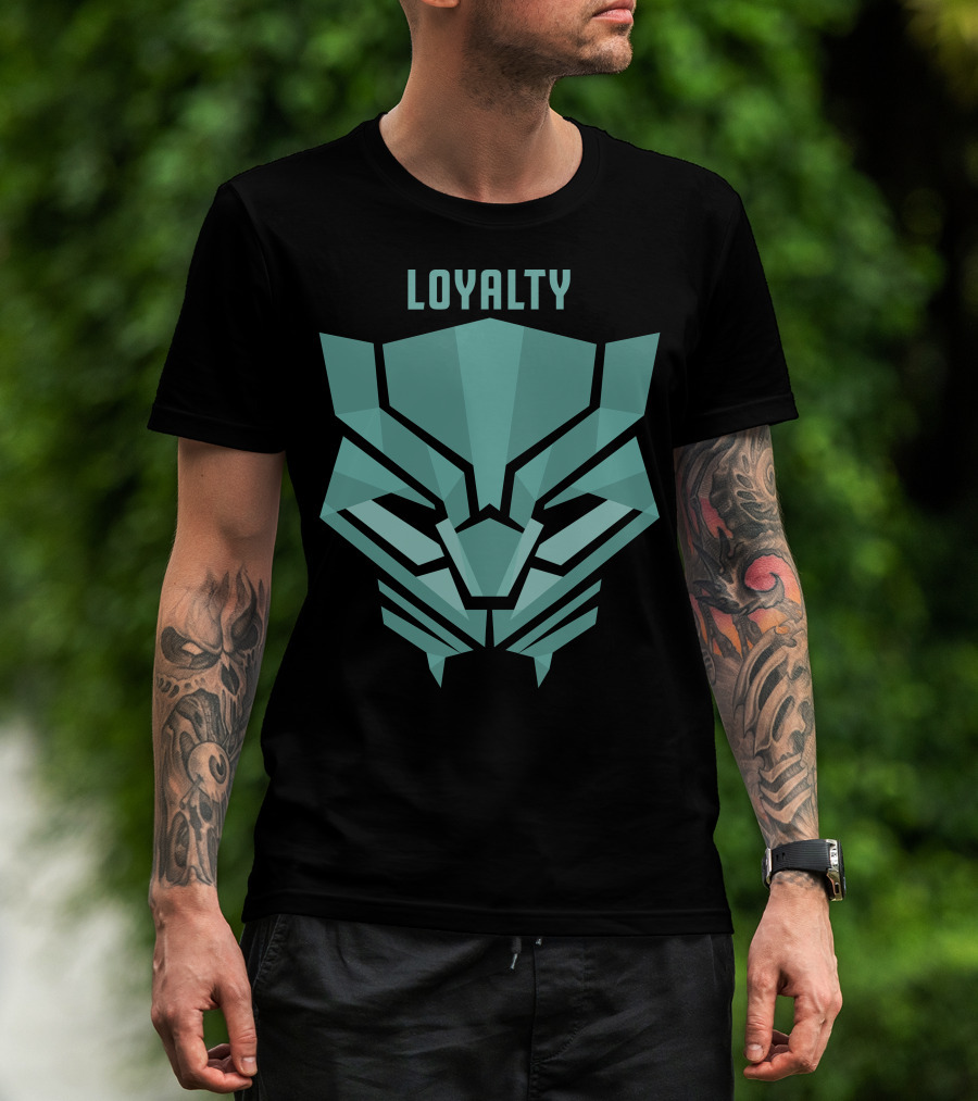 Marvel Black Panther Loyalty Teal Mask T-Shirt