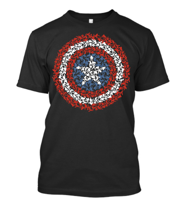 Marvel Captain America Shield Symbol Build Up T-Shirt