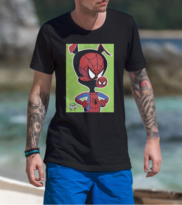 Marvel Spider-Ham Spiderverse Pop Art Spider-Man Character Heroic Pose T-Shirt
