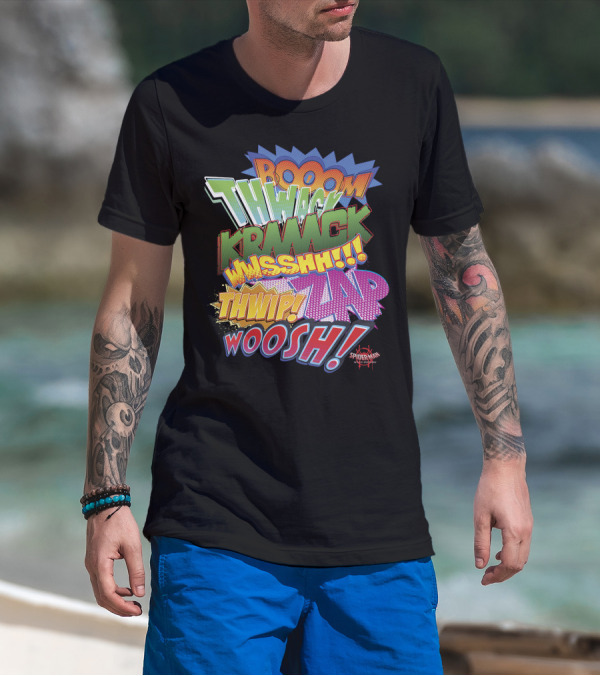 BOOOM THWACK KRRACK WHSSHH THWIP ZAP WOOSH Marvel Spider-Man Spiderverse T-Shirt