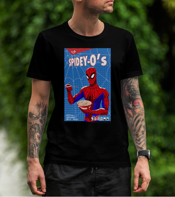 Marvel Spider-Man Spiderverse Spidey-Os Cereal Box Breakfast Comics T-Shirt