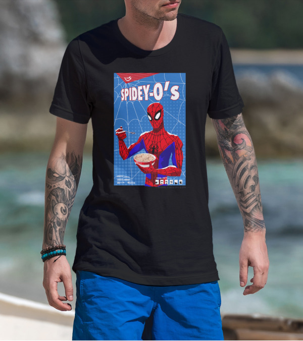 Marvel Spider-Man Spiderverse Spidey-Os Cereal Box Breakfast Comics T-Shirt