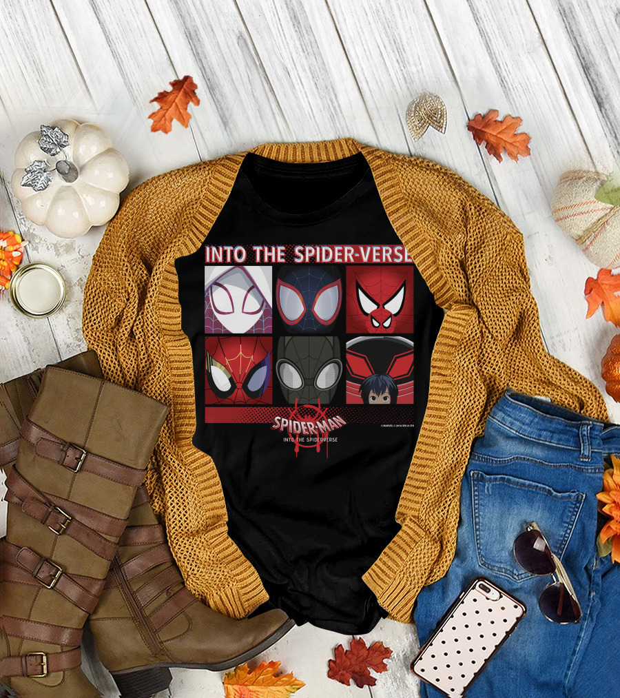Marvel Spider-Man Into the Spider-Verse Square Group T-Shirt