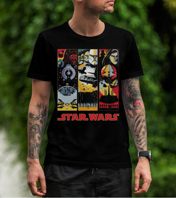 Star Wars Darth Maul Clone Trooper Anakin Panels T-Shirt
