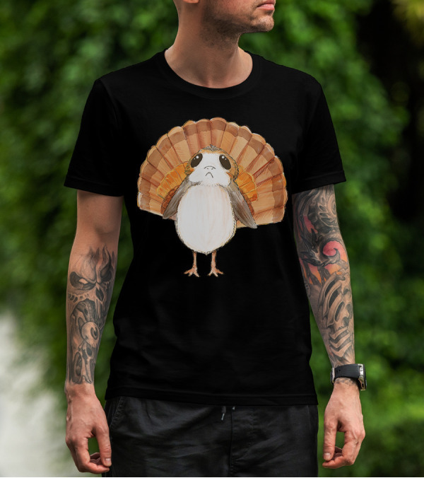 Star Wars Porg Turkey Thanksgiving Feathers T-Shirt