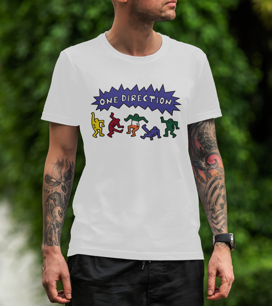 One Direction HZ LT LH ZM LS Colorful Dancing Figures T-Shirt