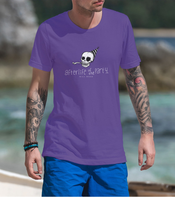 Afterlife Of The Party Skull With Party Hat And Blower T-Shirt
