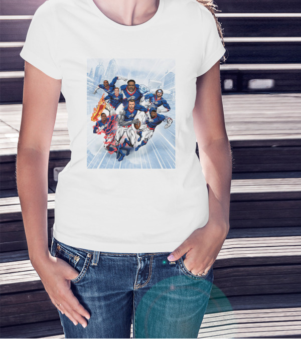 Bills Super Hero Football Team Comic Heroes T-Shirt