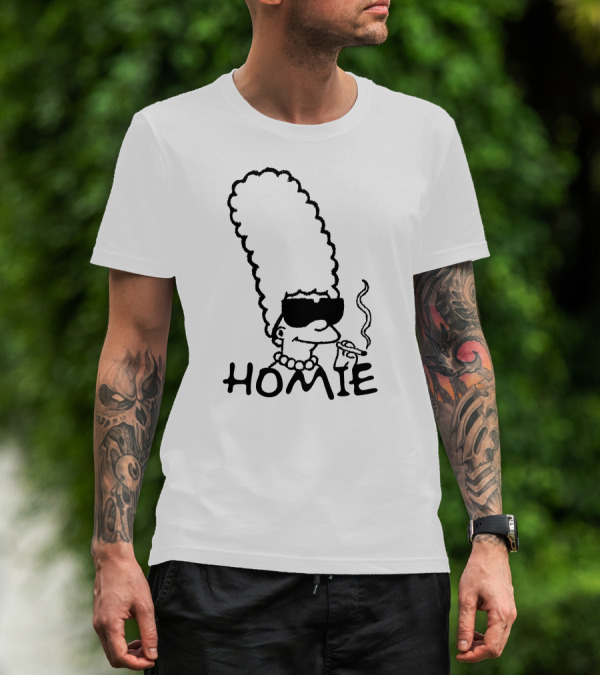 Marge Simpson Homie Smoking T-Shirt