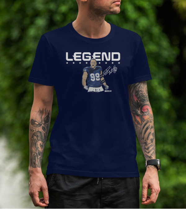 Breakingt Merch J.J. Watt Legend Number 99 Victory Pose T-Shirt