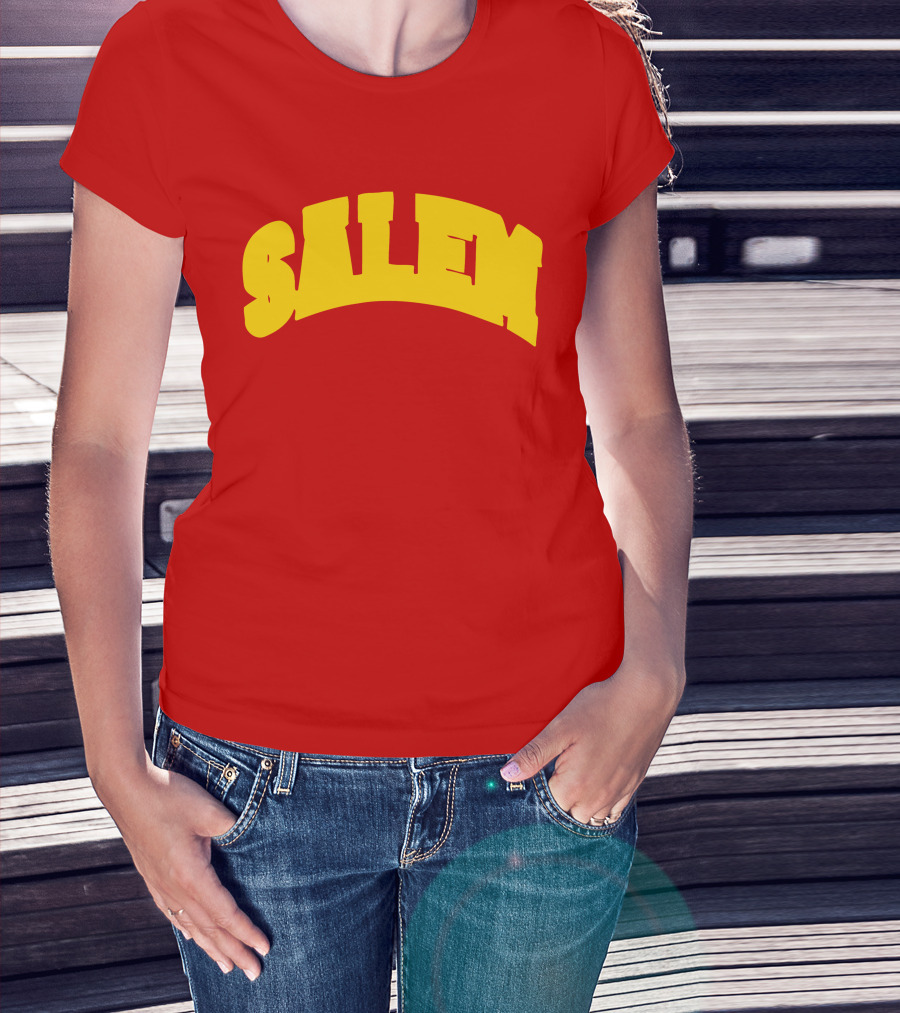 Salem Bold Yellow Arch On Red T-Shirt