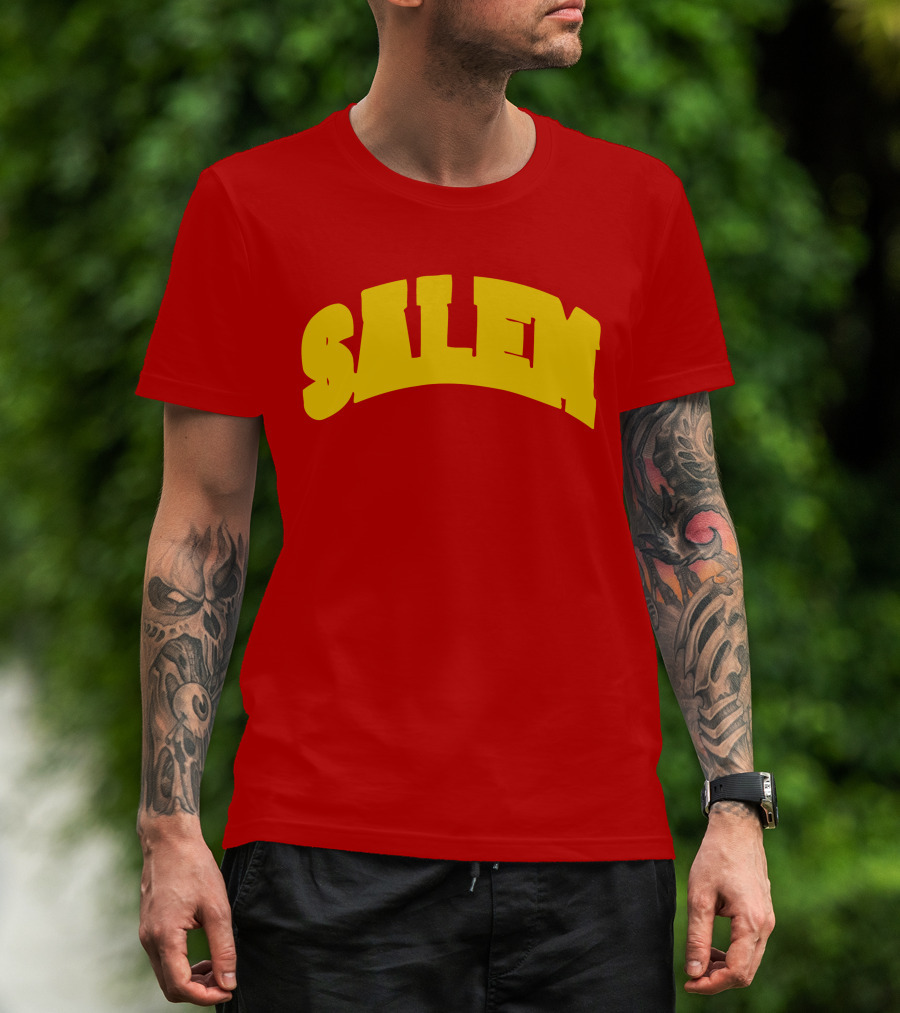 Salem Bold Yellow Arch On Red T-Shirt