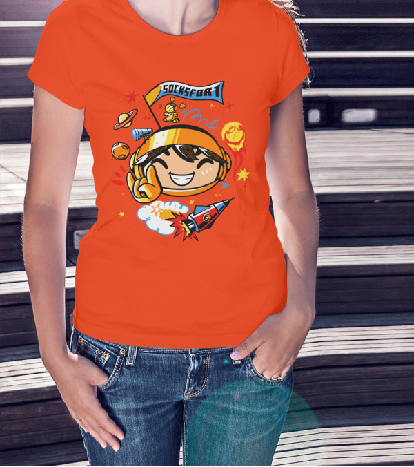 Socksfor1 Chibi Astronaut Space Adventure Merch T-Shirt