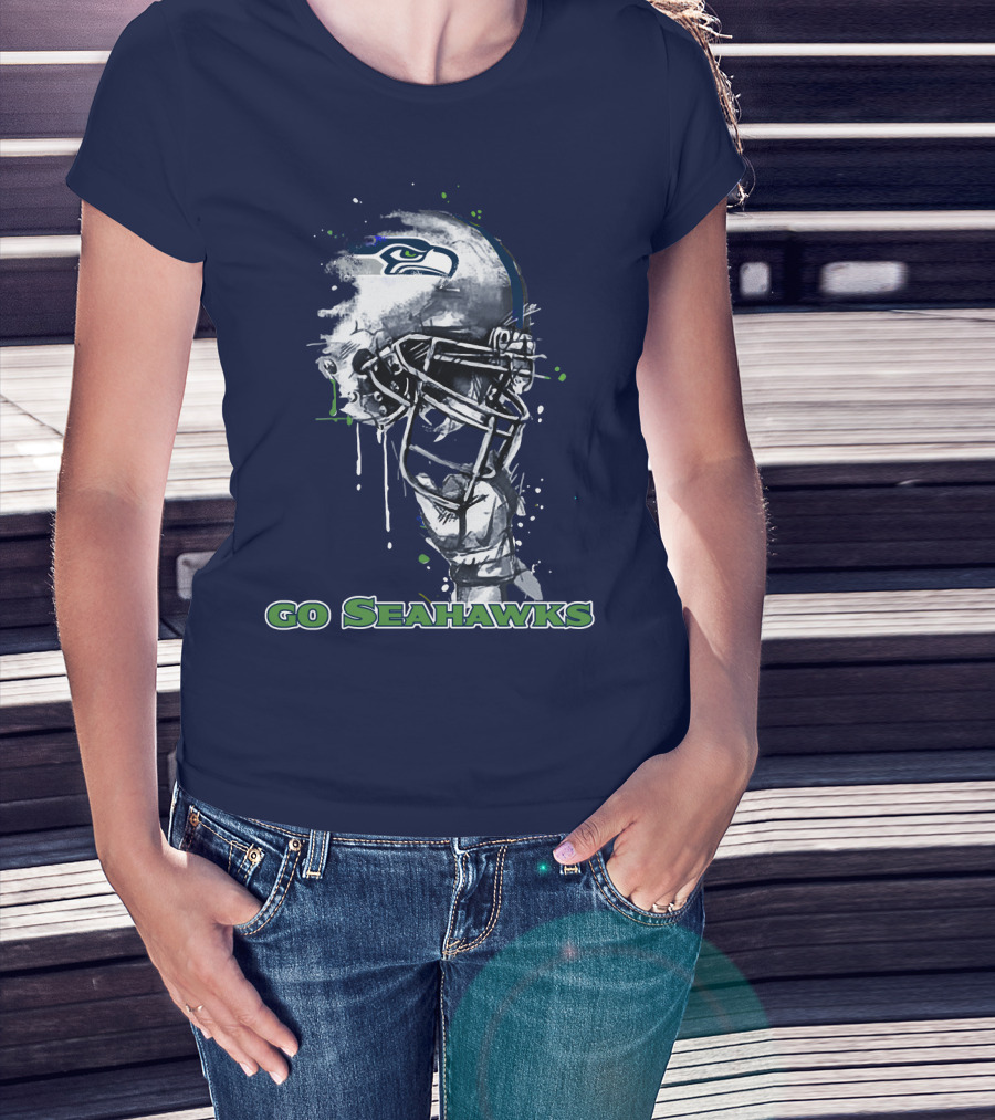 Go Seahawks Seahawks Helmet T-Shirt