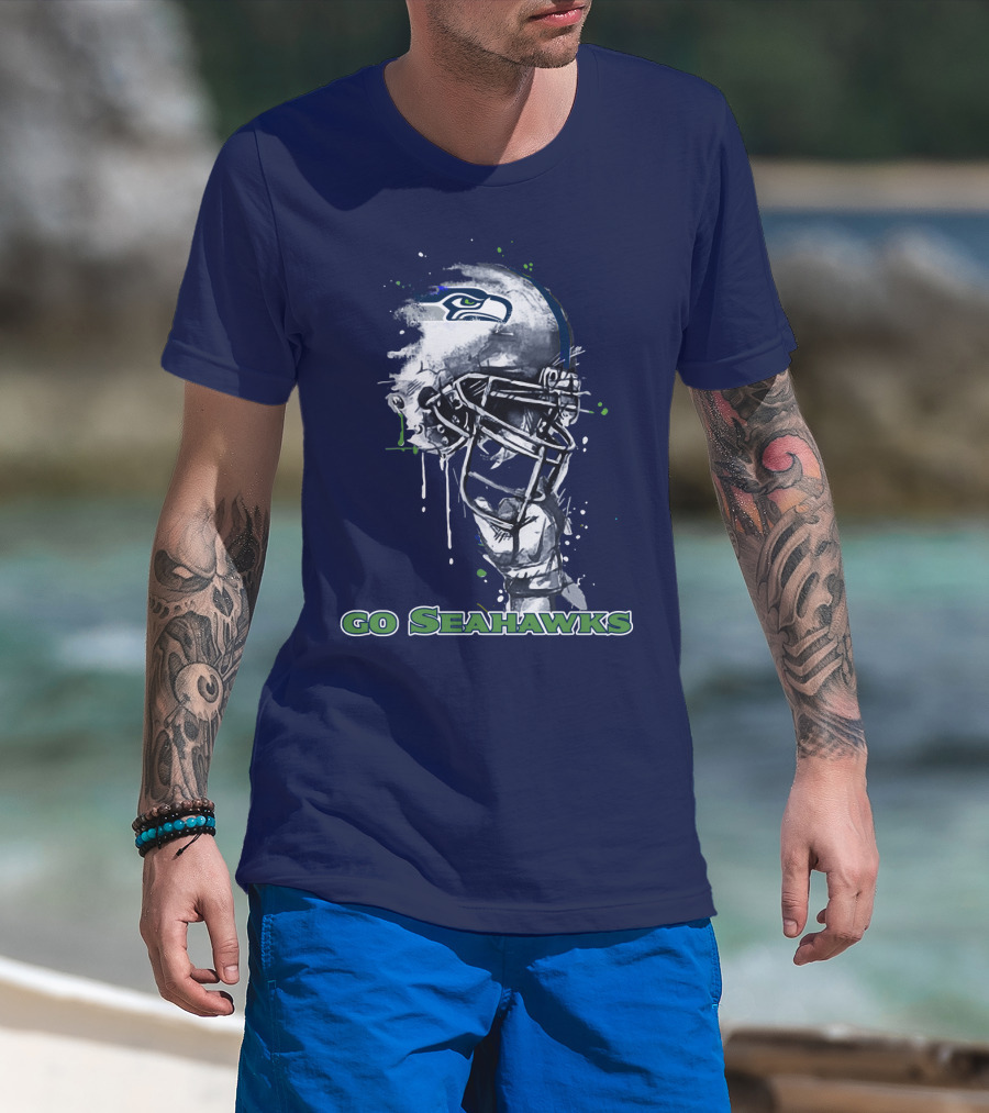 Go Seahawks Seahawks Helmet T-Shirt