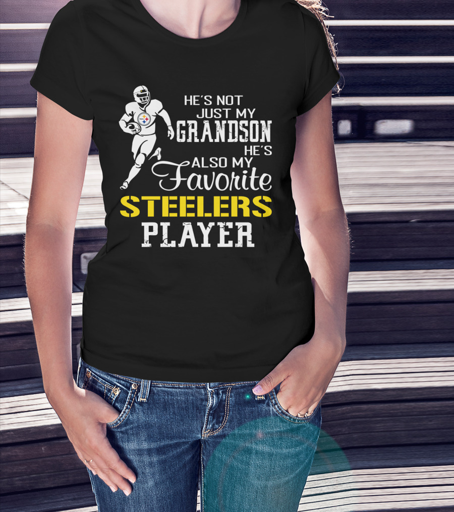 He's Not Just My Grandson He's Also My Favorite Steelers Player T-Shirt