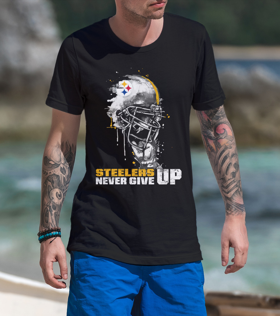 Steelers Never Give Up Helmet *Special Edition T-Shirt