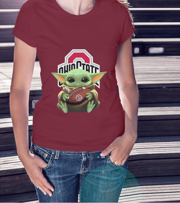 Ohio State Baby Yoda Football T-Shirt