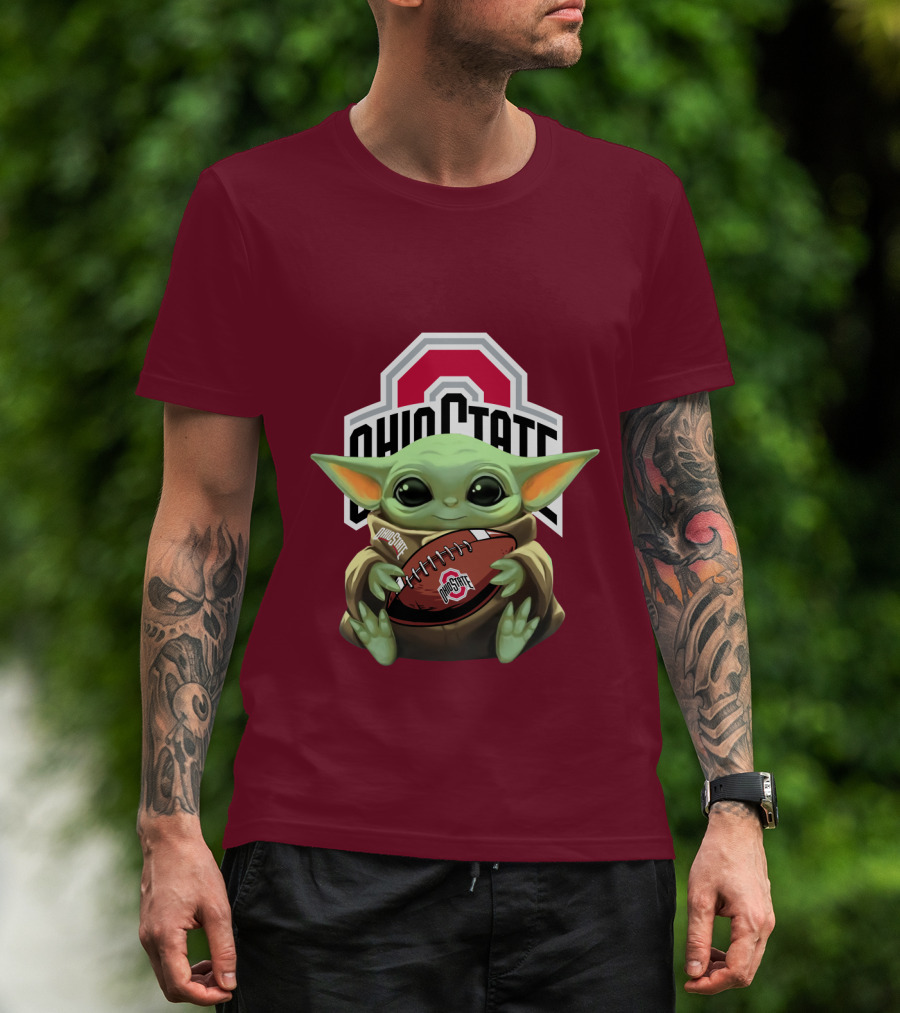 Ohio State Baby Yoda Football T-Shirt