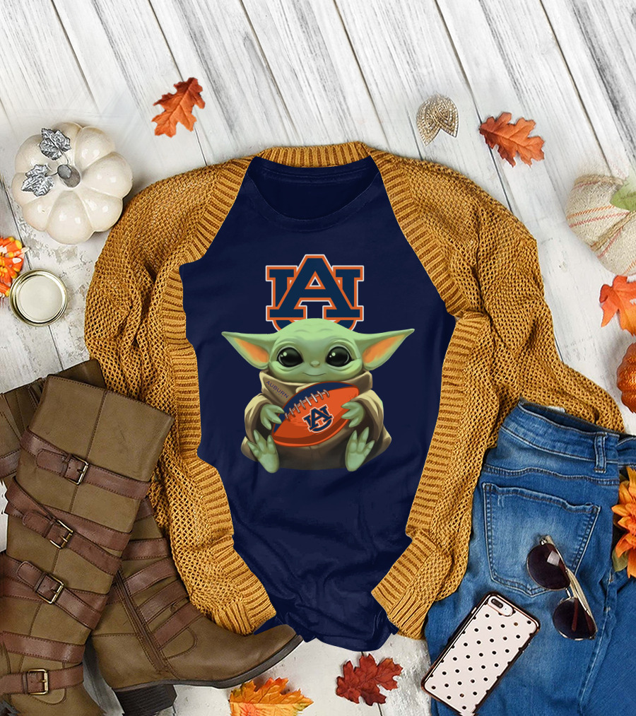 Auburn Baby Yoda Football T-Shirt